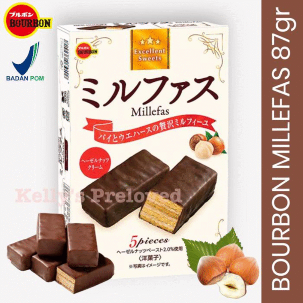 Bourbon Millefas Pie & Wafer With Chocolate 5p (25/3)