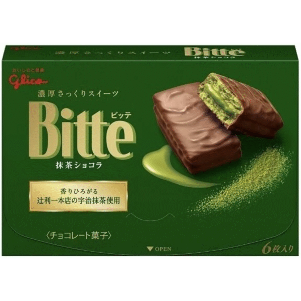 Glico Biscuit Bitte Matcha Chocolate 96g