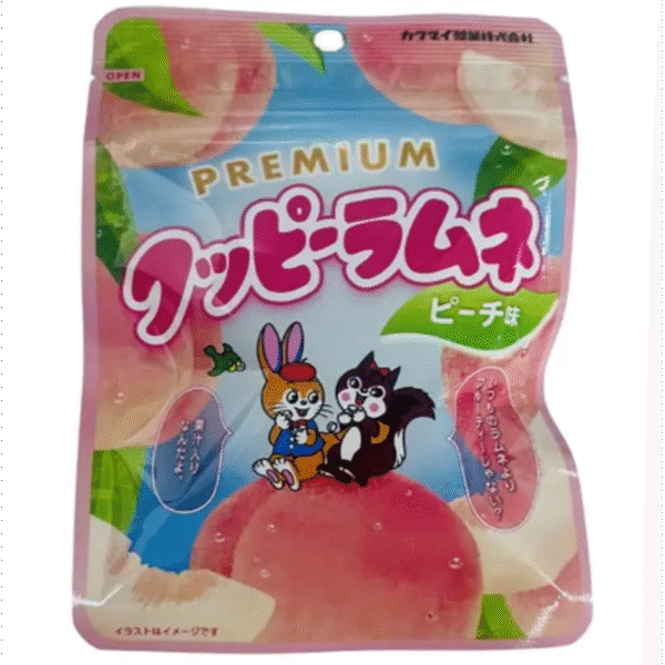 Kakudai Premium Kuppy Ramune Caramelo Melocotón