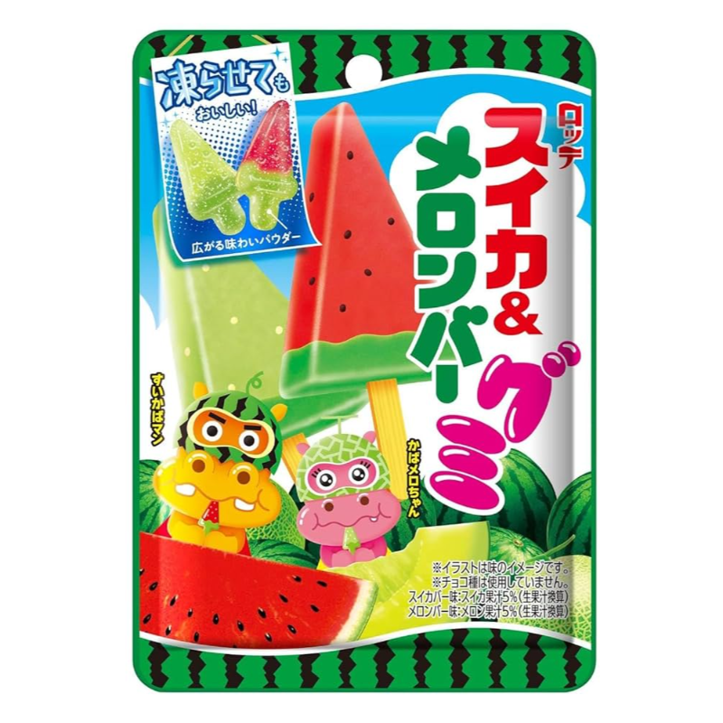 LOTTE Watermelon & Melon Bar Gummy 73g Lotte Watermelon & Melon Bar Gummy - Image 1