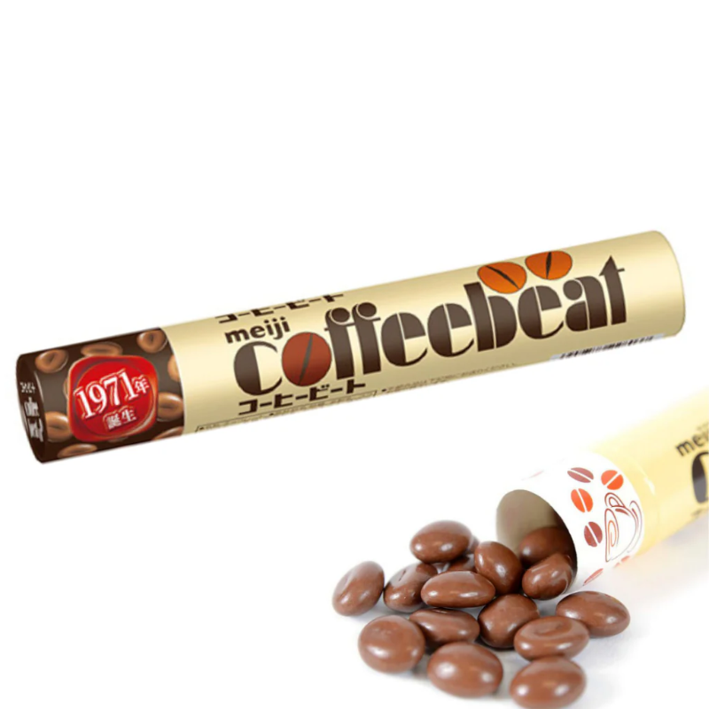 MEIJI Small Coffee Bean-shaped Coffee Milk flavored 105g Café Meiji con sabor a leche en forma de grano pequeño (105 g) - Imagen 1