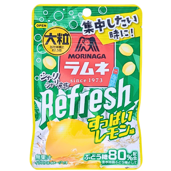 Morinaga Large Grain Ramune Candy Refresh Lemon 30g