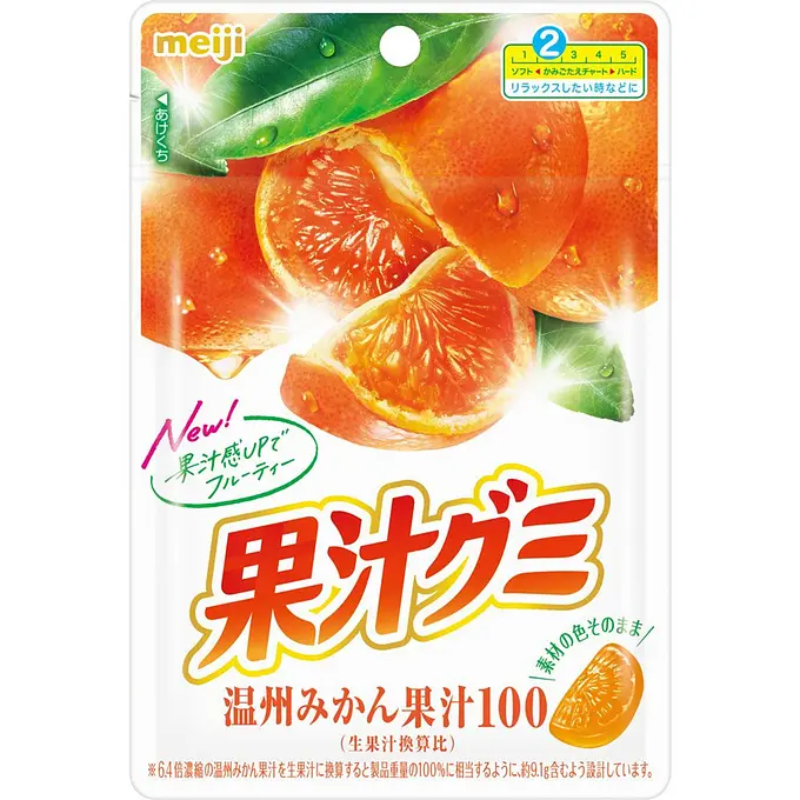 Meiji Kajyu Gummy Orange 54g MEIJI GUMMY CANDY FRUTA GUMMY NARANJA 54g - Imagen 1
