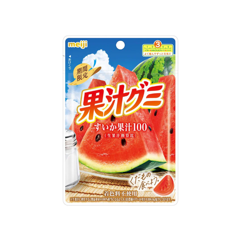 Meiji Watermelon Juice Gummy 47g Gomitas de jugo de fruta MEIJI <Watermelon> - Imagen 1
