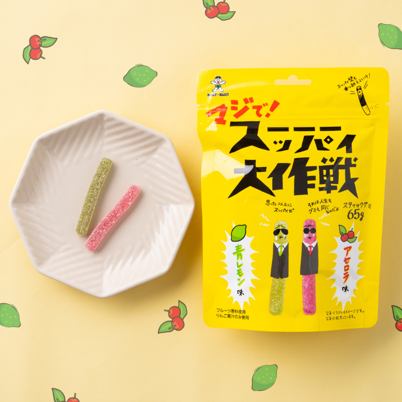 WANT WANT JAPAN SOUR STICK GUMMY GREEN LEMON & ACEROLA 65g Want Want Japan Sour Stick Gummy (Green Lemon & Acerola) - Image 1
