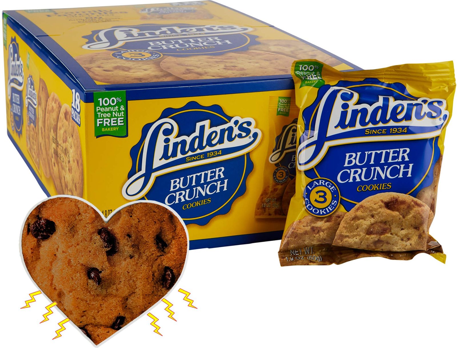 Linden's Butter Crunch Cookies- 3 Cookies per Pack Linden's Butter Crunch Cookies 3pc/Pack - Image 1