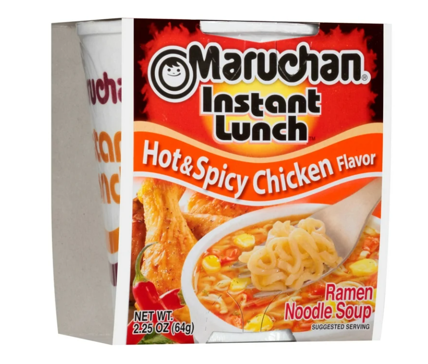 Maruchan Instant Lunch Ramen Noodles, Hot & Spicy Chicken Flavor Maruchan 杯面 (香辣鸡肉味) - 图片 1