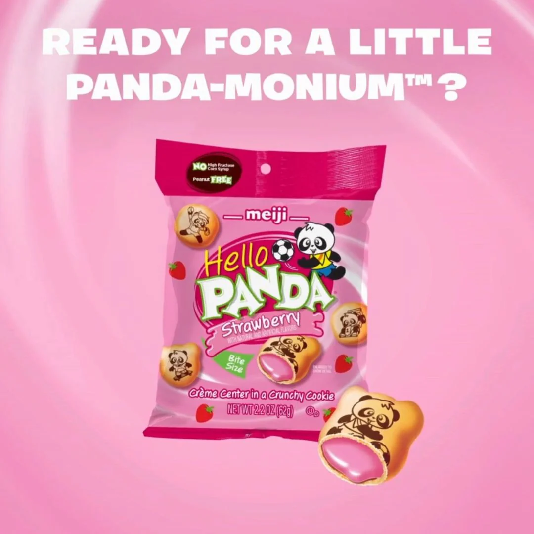 Meiji Hello Panda Strawberry cookies Meiji Panda Strawberry cookies2.2oz - Image 1